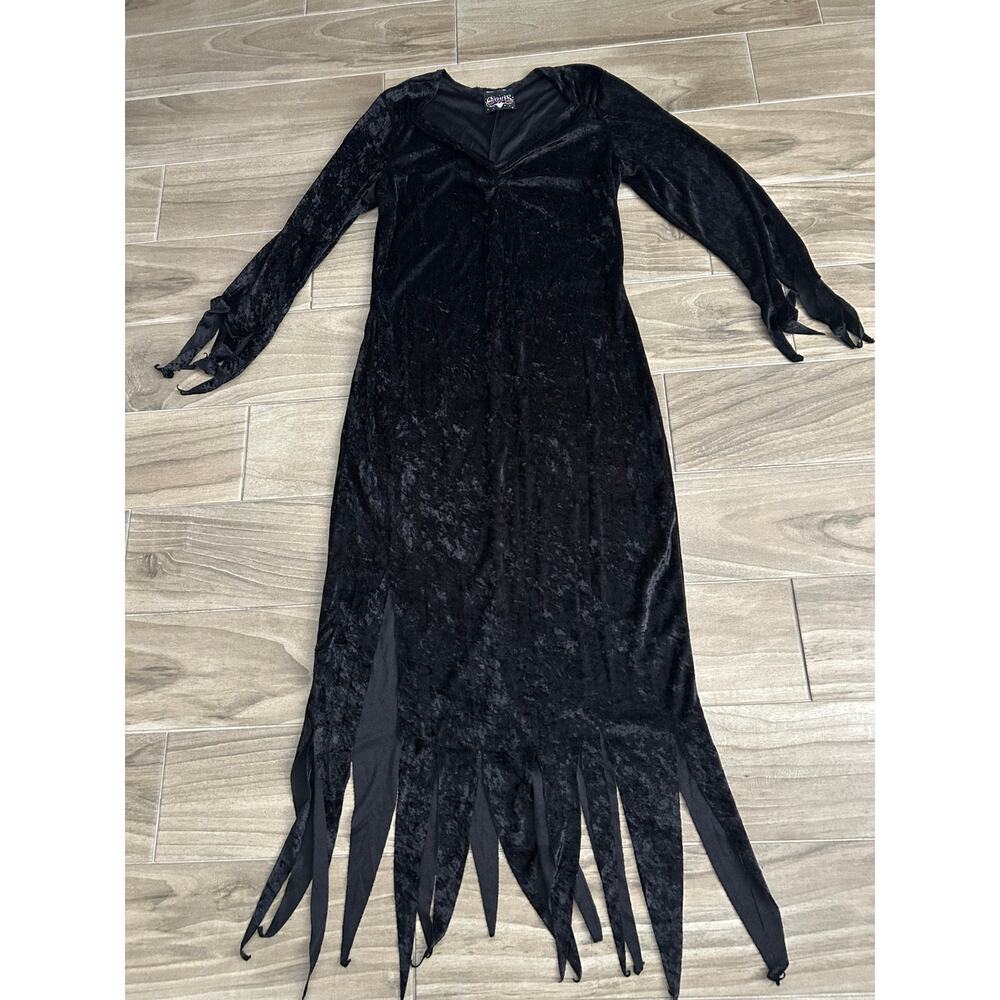 VINTAGE WITCHY WOMAN COSTUME BLACK DRESS SIZE LARGE - Picture 2 of 8